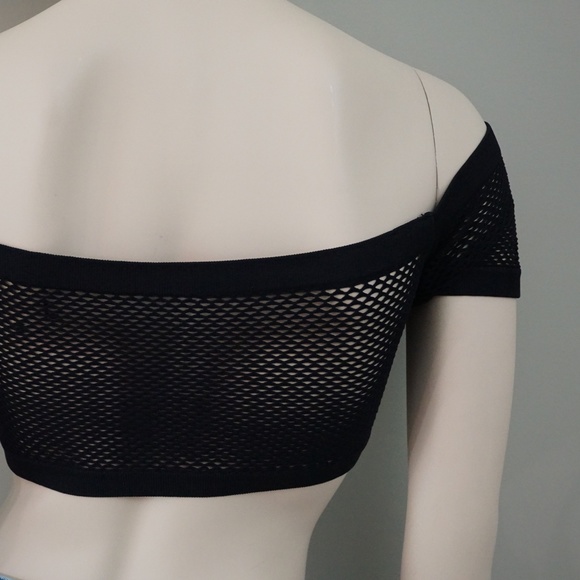 Flirtitude Seamless Crochet Crop Bralette in Black - Picture 5 of 5